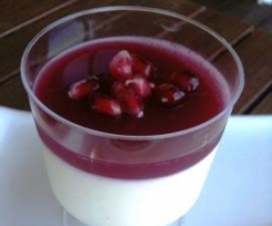Vanilla & Coconut Panna Cotta with Pomegranate Jelly