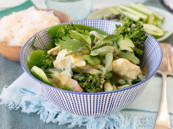 Thai Green Chicken Curry with Coconut Rice