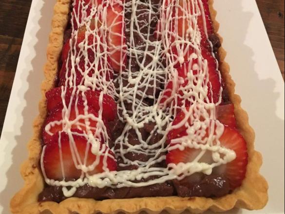 Chocolate and Strawberry Custard Tart