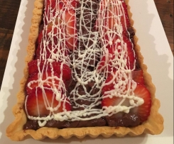 Chocolate and Strawberry Custard Tart