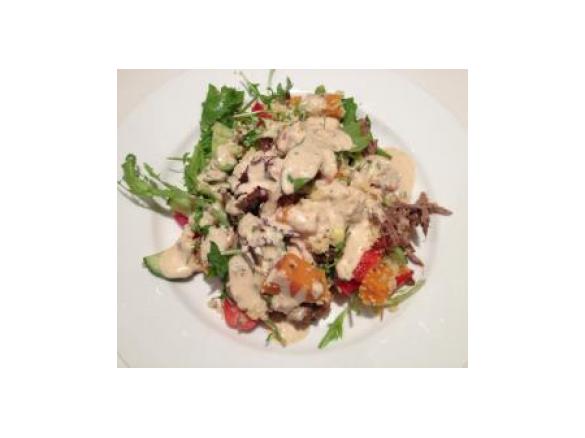 Cous Cous Salad with Sweet and Spicy Yoghurt Dressing