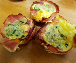 LCHF Breakfast Frittata / Keto Egg & Ham Muffins