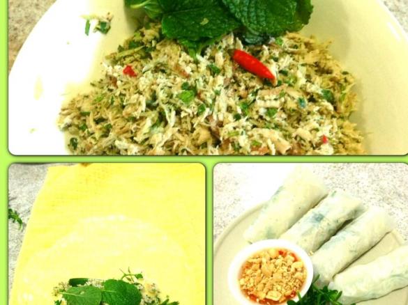 vietnamese spring rolls with dipping sauce