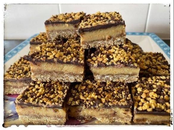 Chocolate Caramel Anzac Slice