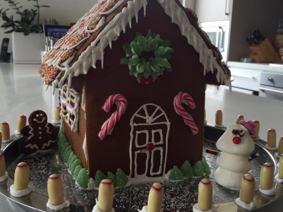 Delicious gingerbread men or gingerbread house