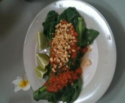 Indonesian Water Spinach with Sambal Pelecing