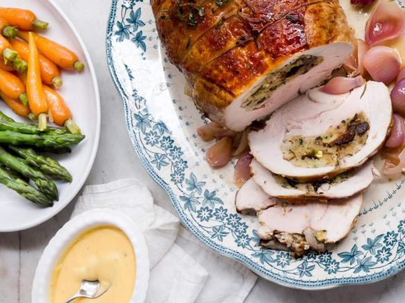 Roasted stuffed turkey breast