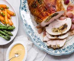 Roasted stuffed turkey breast