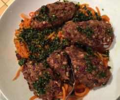 Mushroom and Kidney Bean Koftas with Pistachio Pesto