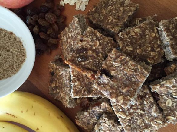 Healthy banana and oat slice