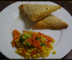 Beef and vegetable triangles