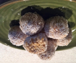 Almost raw coconut and apricot oat balls