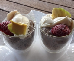 Chia Pudding with Strawberries, Bananna & Avocado