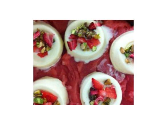 Yogurt Pannacotta with Rosewater Granita