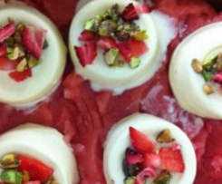 Yogurt Pannacotta with Rosewater Granita