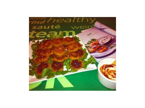 Carrot Cakes with Harissa Yoghurt