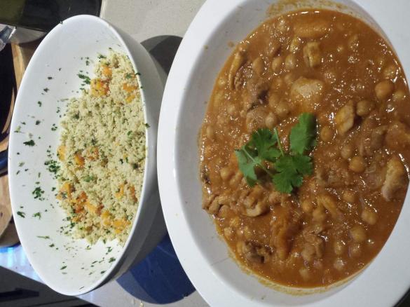 Moroccan Chicken, Apricot, Chickpea Tagine with Coucous