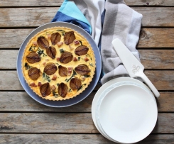 Caramelised onion, speck and cavolo nero tart - Matt Moran