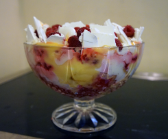 Trifle with Lemon Cream, Raspberries and Meringues