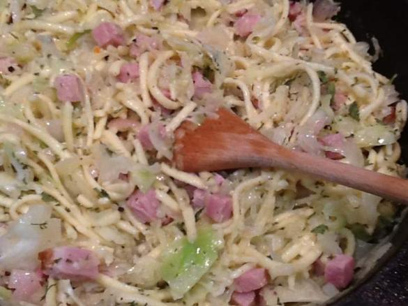 Haluski, or cabbage and noodles