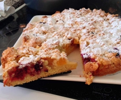 Peachberry Crumble Cake - low gluten, dairy free Serves 10-12 3cm slices