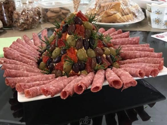 Antipasto Cheese Ball Christmas Tree