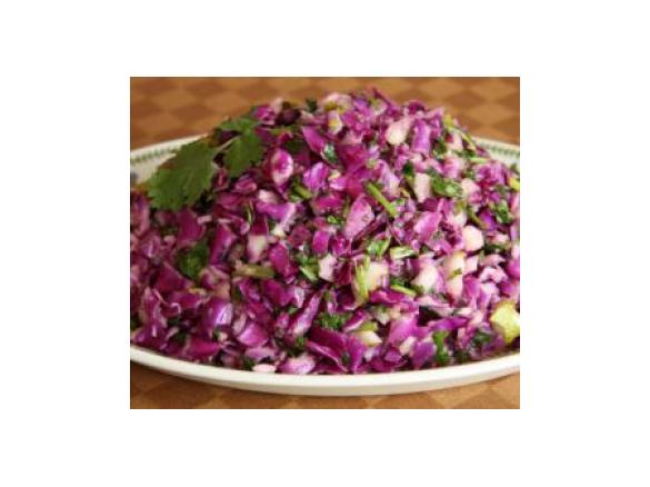 Red Cabbage, Pear and Coriander Salad