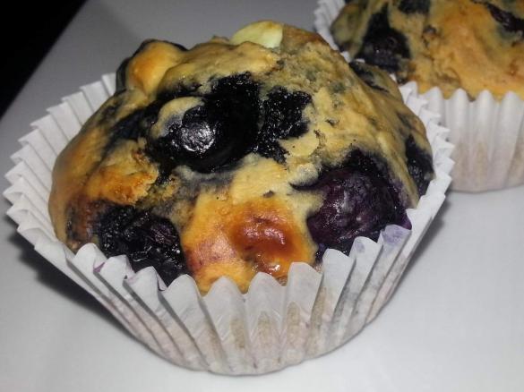 Blueberry and White Choc Chip Muffins