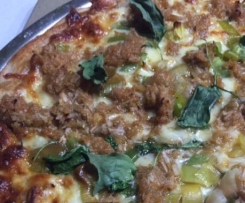 Apple and Onion Pulled Pork and Maple Leek Pizza