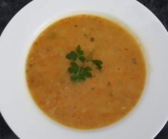 Steamed whole chicken with vegetable soup