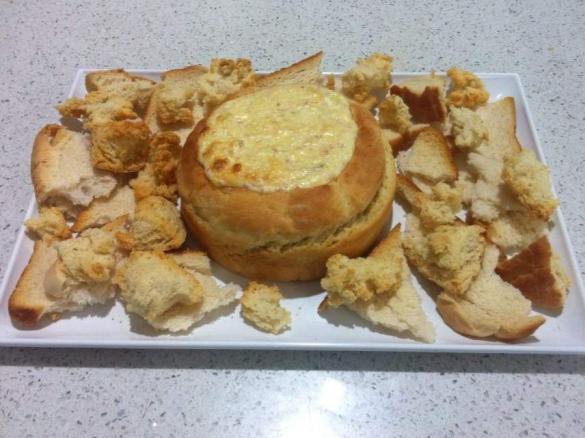 Cheese and Bacon Cob Loaf Dip