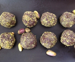 Pistachio and prune truffles