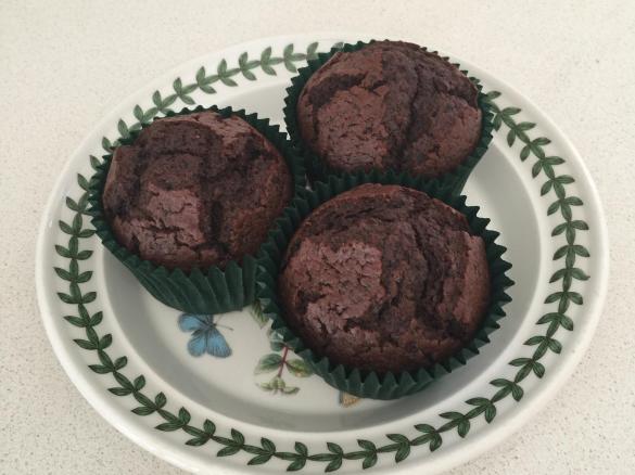 Chocolate and mixed berry muffins