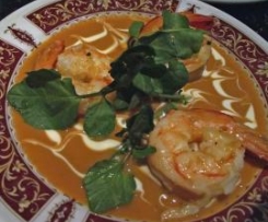 Prawns with sauce Bisque