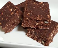 Hunters Chocolate Cranberry Protein Slice (No Bake, vegan)