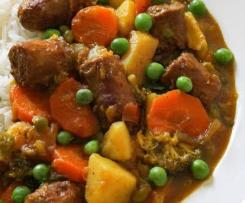 Curried sausages