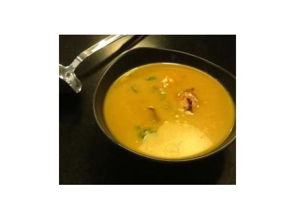 Pumpkin, Coconut and Scallop Soup
