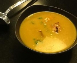 Pumpkin, Coconut and Scallop Soup
