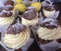 Chocolate Lemon Cupcakes with Lemon Whipped Cream