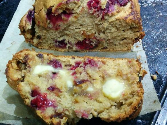 Raspberry banana bread