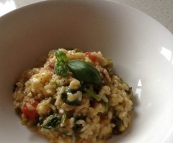 Broccollini, basil, tomato & bacon Risotto for 2