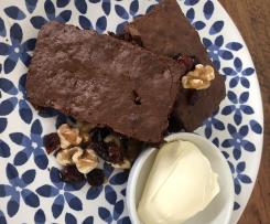 Red Wine Brownies with Walnuts and Drunken Cranberries