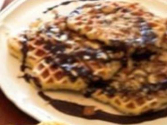 Coconut Waffles with Coconut Choc Sauce