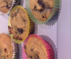 Coconut flour & blueberry choc chip muffins 