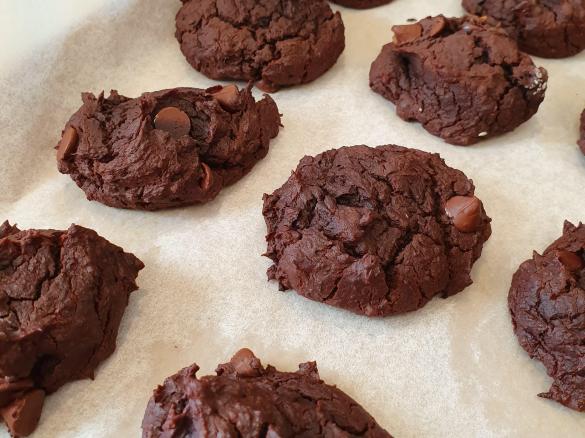 Choc Peppermint Fudgey Bean Biscuits- Egg, gluten and nut free.