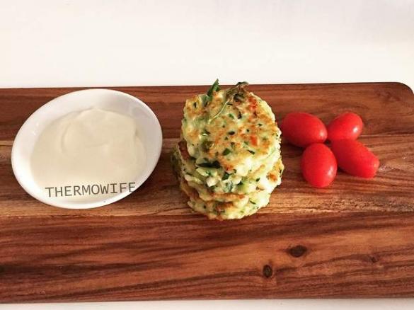 ZUCCHINI + HALOUMI FRITTERS