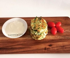 ZUCCHINI + HALOUMI FRITTERS