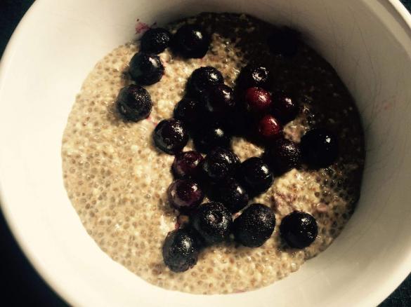 Warm coconut chia pudding 