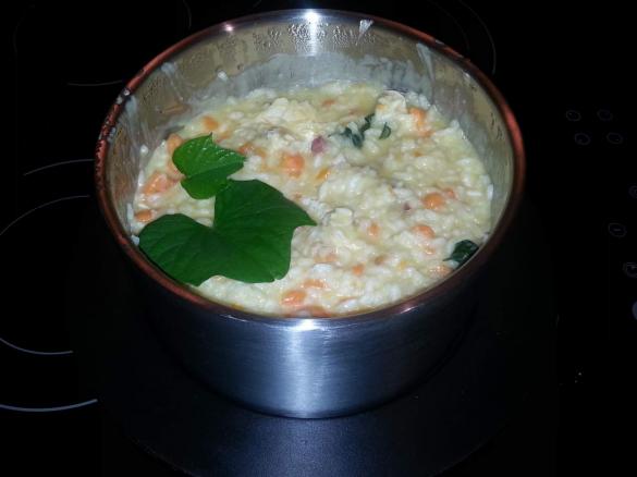 Chicken, ham and sweet potato risotto