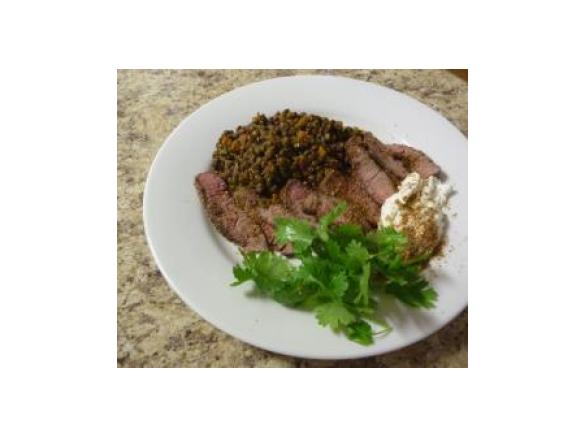 Lamb Backstrap with Spiced Lentil Ragout